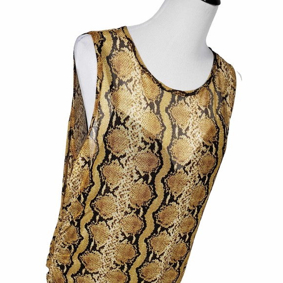 Persaya Forever 21 Plus 3X Snake Print Sheer Overlay Dress - Picture 2 of 9